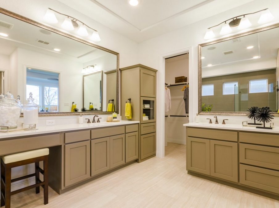 Landon Homes new home builder 432 Carrington Master Bath double vanity and walk-in closet